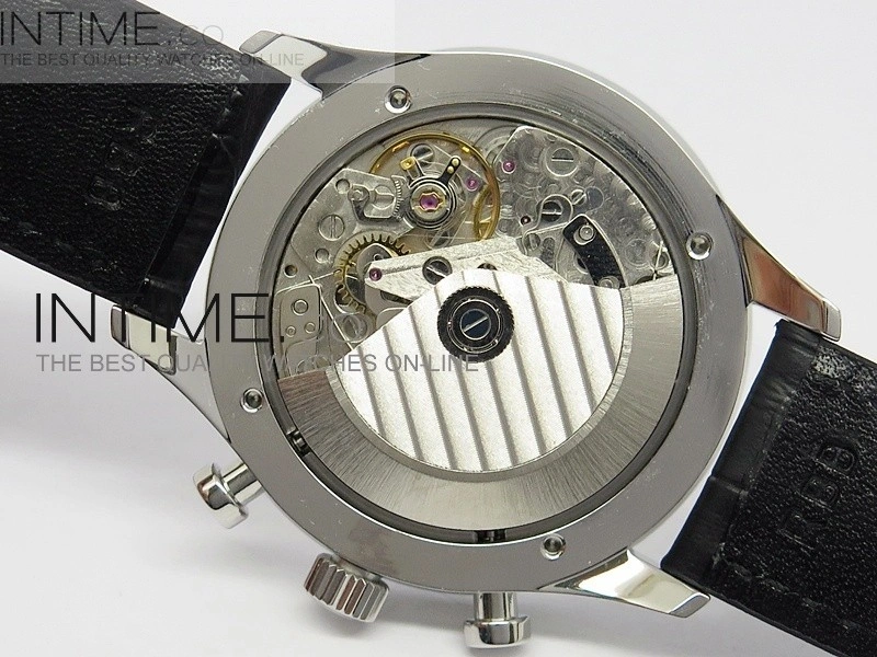 Portuguese 40mm Chrono SS Gray Dial Sliver subdial on Leather Strap A7750
