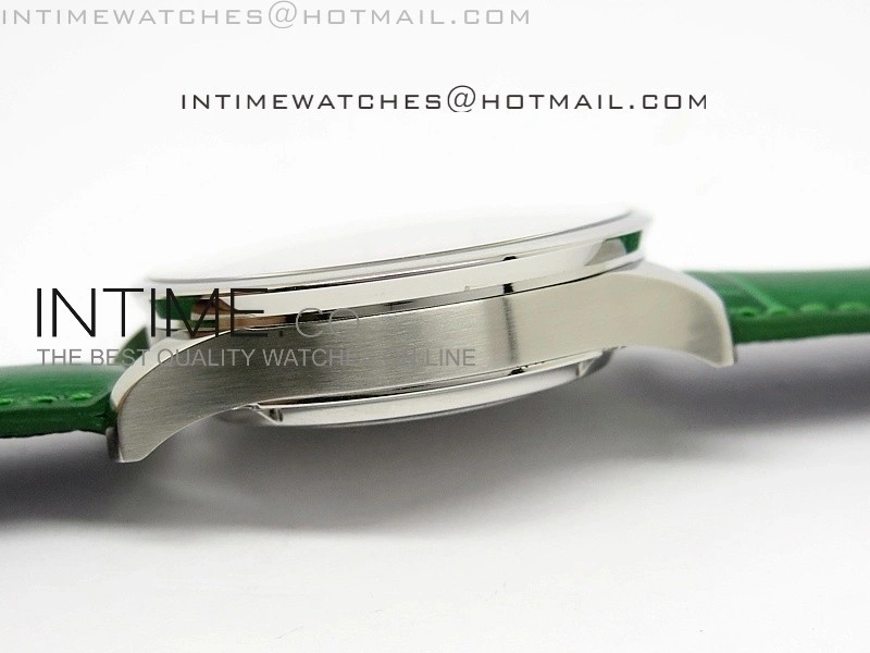 Portuguese 40mm Chrono SS Green Dial on Leather Strap A7750