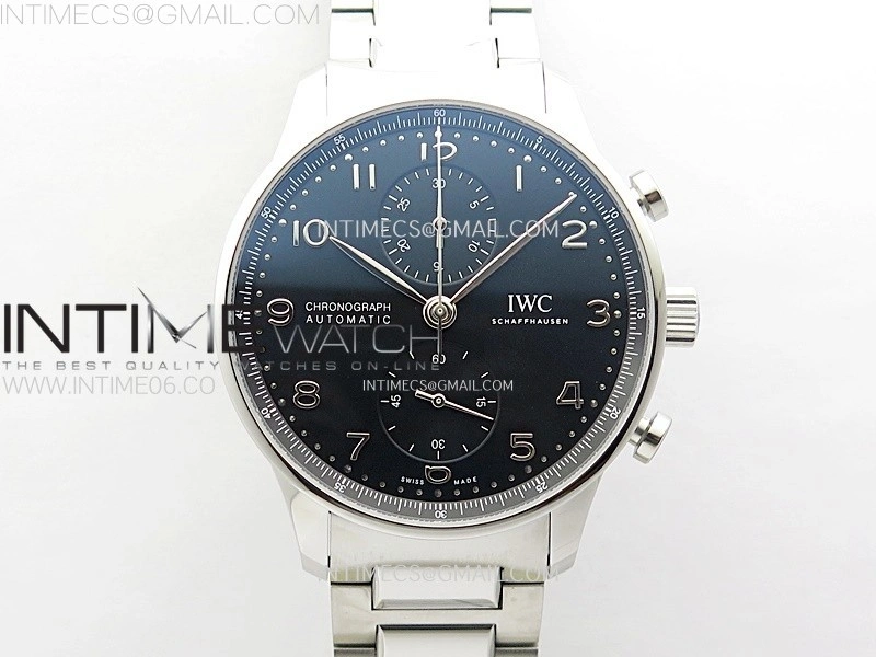 Portuguese IW371609 SS ZF 1:1 Best Edition Black Dial on SS Bracelet A96355