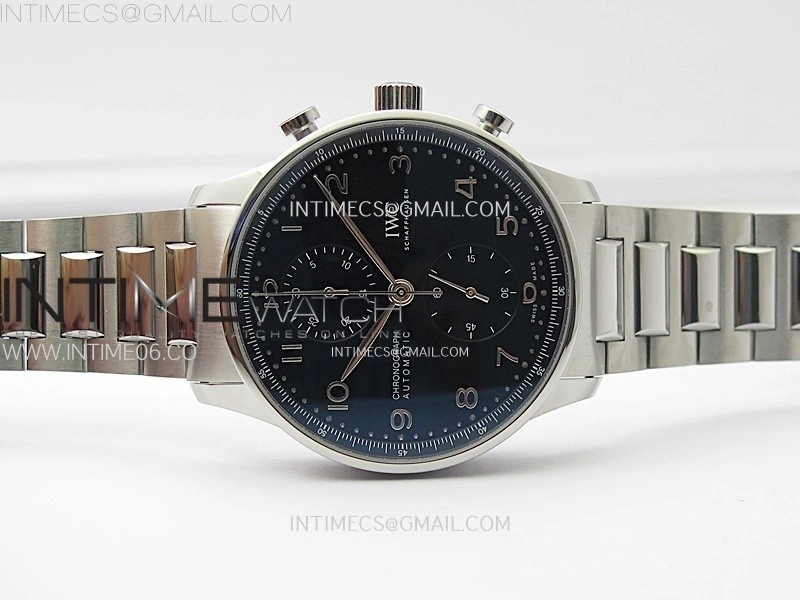 Portuguese IW371609 SS ZF 1:1 Best Edition Black Dial on SS Bracelet A96355