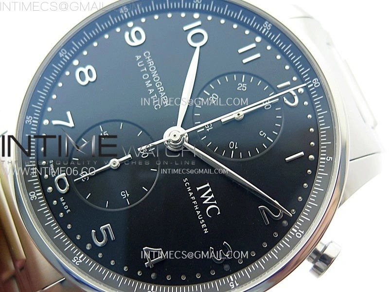 Portuguese IW371609 SS ZF 1:1 Best Edition Black Dial on SS Bracelet A96355