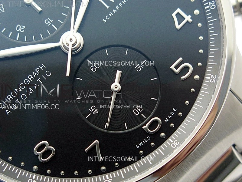 Portuguese IW371609 SS ZF 1:1 Best Edition Black Dial on SS Bracelet A96355