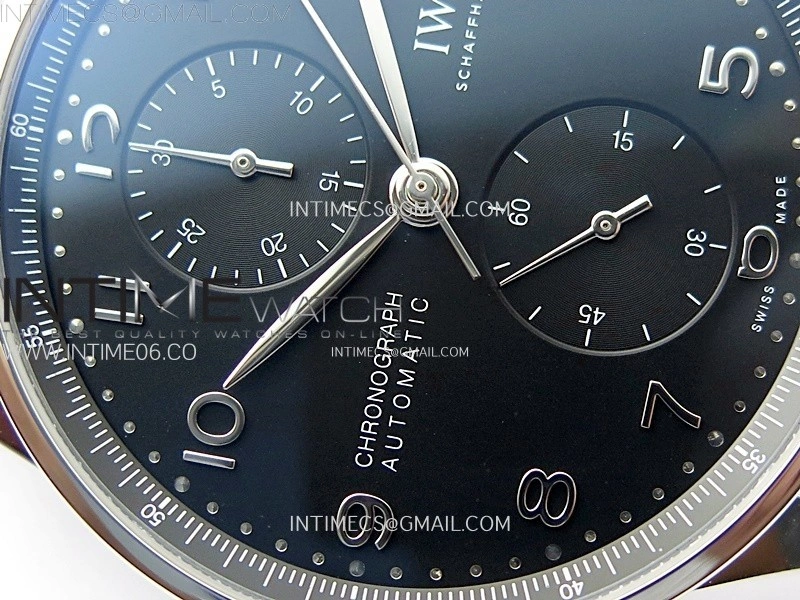 Portuguese IW371609 SS ZF 1:1 Best Edition Black Dial on SS Bracelet A96355