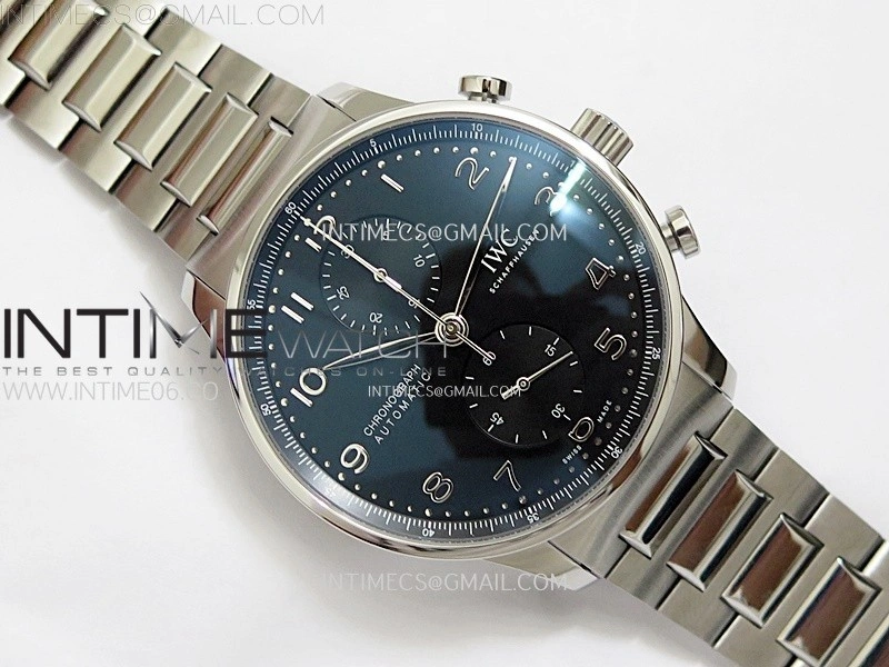 Portuguese IW371609 SS ZF 1:1 Best Edition Black Dial on SS Bracelet A96355