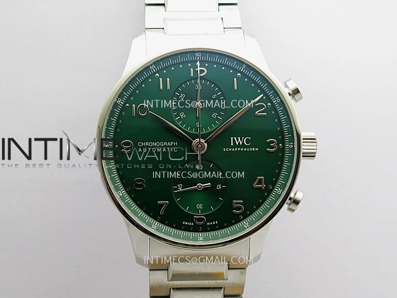 Portuguese IW371615 SS ZF 1:1 Best Edition Green Dial On SS Bracelet A96355