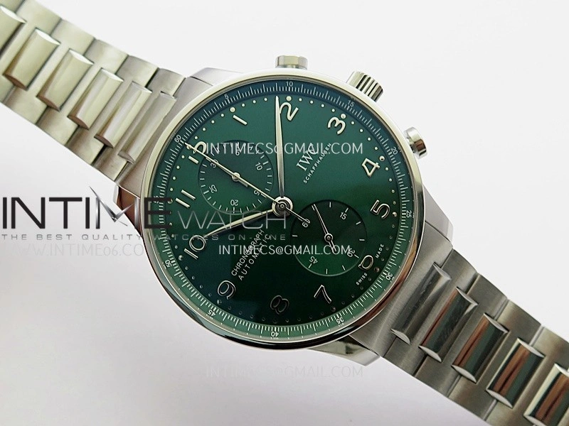 Portuguese IW371615 SS ZF 1:1 Best Edition Green Dial On SS Bracelet A96355