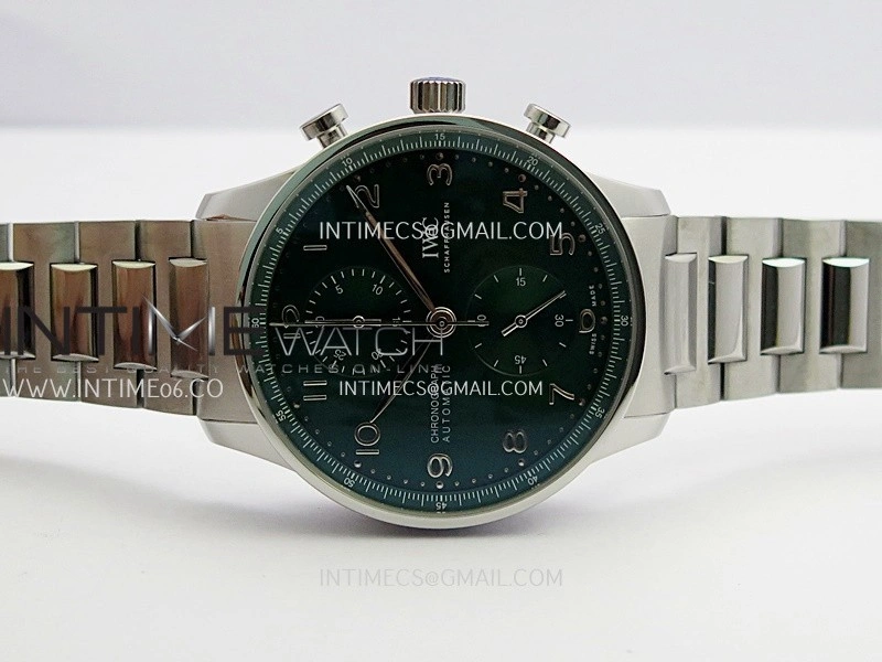 Portuguese IW371615 SS ZF 1:1 Best Edition Green Dial On SS Bracelet A96355