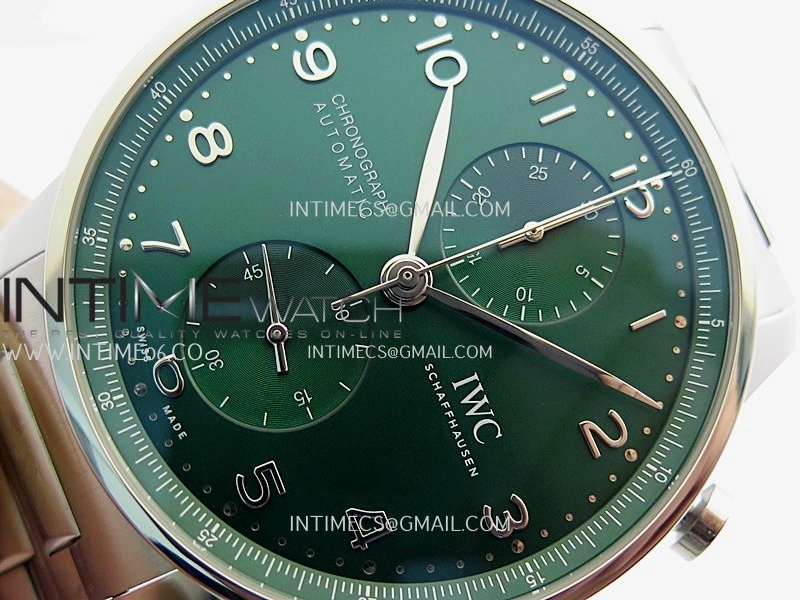 Portuguese IW371615 SS ZF 1:1 Best Edition Green Dial On SS Bracelet A96355