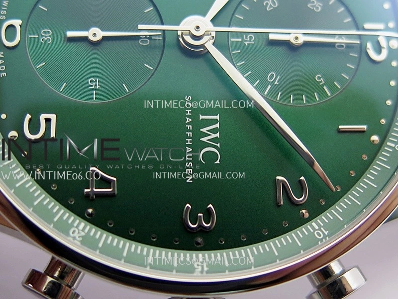 Portuguese IW371615 SS ZF 1:1 Best Edition Green Dial On SS Bracelet A96355
