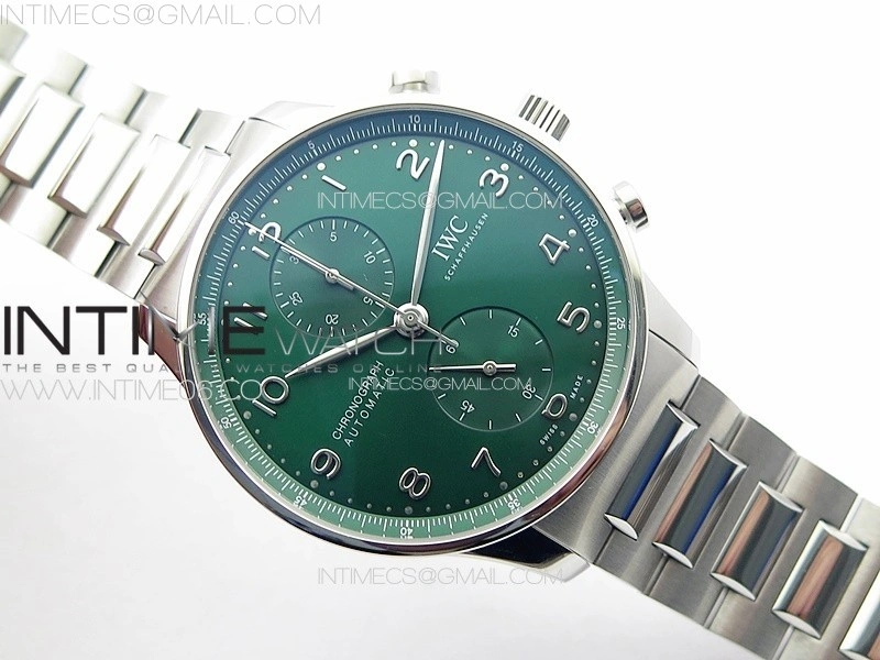 Portuguese IW371615 ZF 1:1 Best Edition SS Green Dial on SS Bracelet A96355