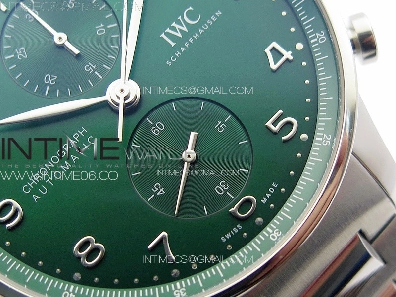 Portuguese IW371615 ZF 1:1 Best Edition SS Green Dial on SS Bracelet A96355
