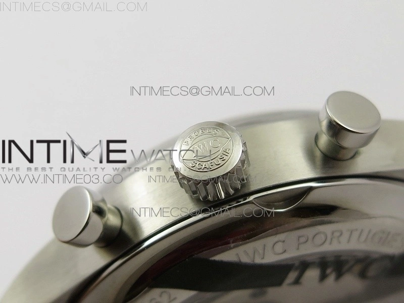 Portuguese IW390404 SS ZF 1:1 Best Edition Gray Dial A7750 On Black Leather Strap