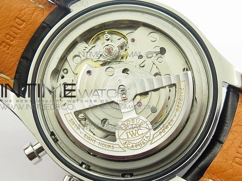 Portuguese IW390404 SS ZF 1:1 Best Edition Gray Dial A7750 On Black Leather Strap