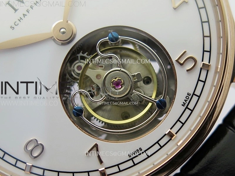 Portuguese Tourbillon RG AXF White Dial RG Numbers on Black Leather Strap