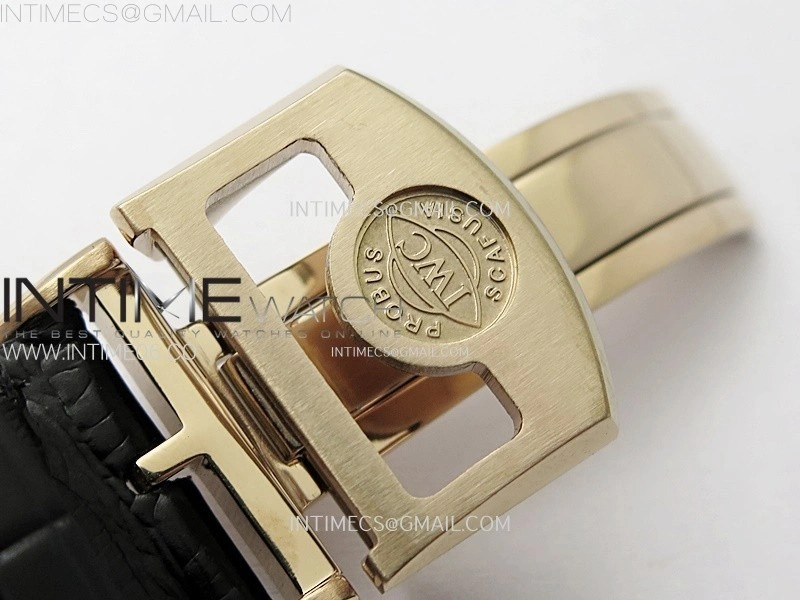 Portuguese Tourbillon RG AXF White Dial RG Numbers on Black Leather Strap
