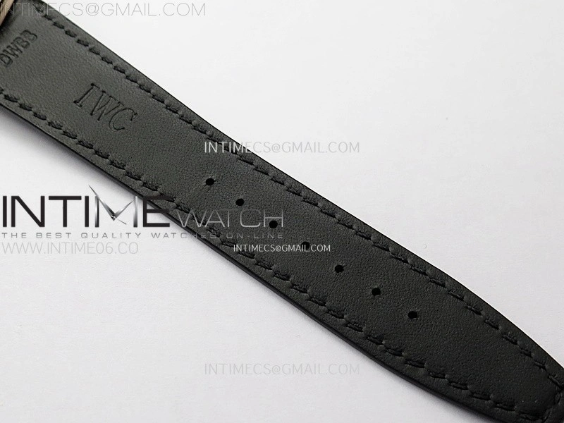 Portuguese Tourbillon RG AXF White Dial RG Numbers on Black Leather Strap