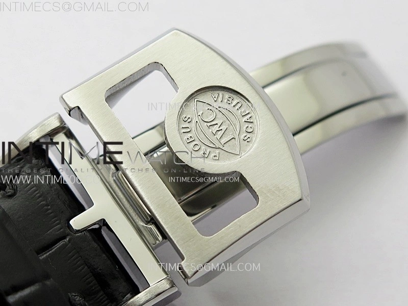 Portuguese Tourbillon SS AXF White Dial Sliver Numbers on Black Leather Strap