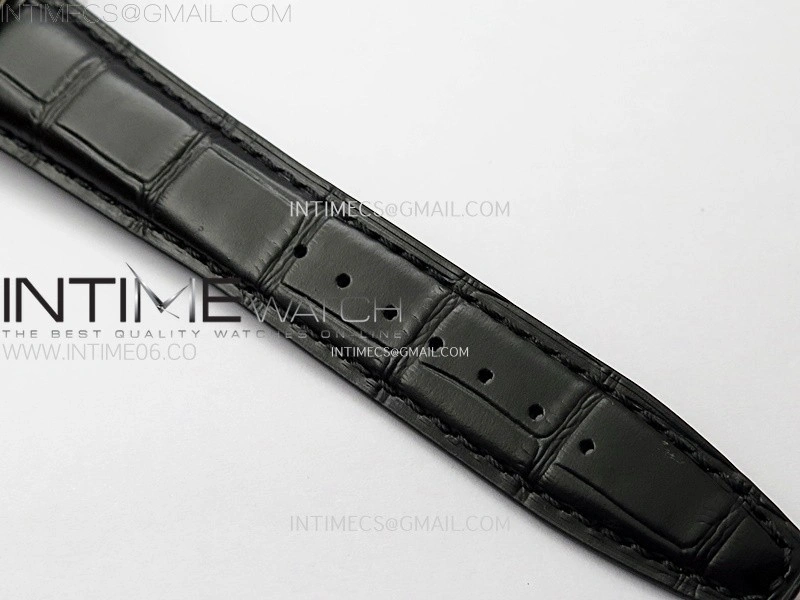Portuguese Tourbillon SS AXF White Dial Sliver Numbers on Black Leather Strap