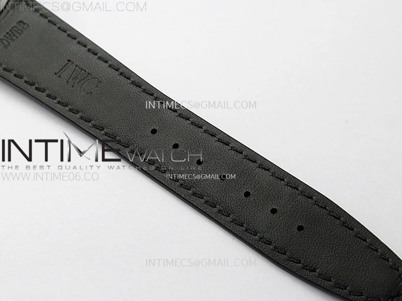 Portuguese Tourbillon SS AXF White Dial Sliver Numbers on Black Leather Strap
