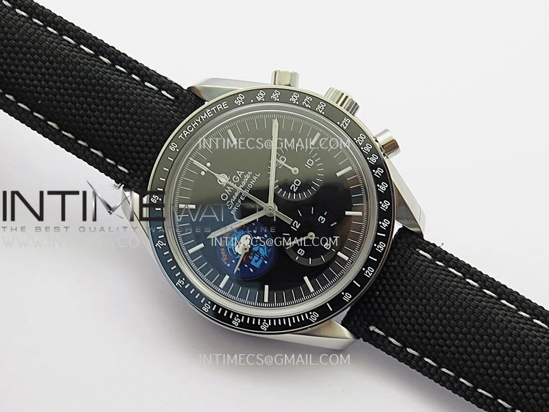 Speedmaster Professional Snoopy SS SMF 1:1 Best Edition Black Dial On Black Nylon Strap A3861