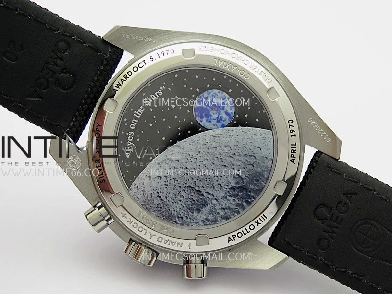 Speedmaster Professional Snoopy SS SMF 1:1 Best Edition Black Dial On Black Nylon Strap A3861