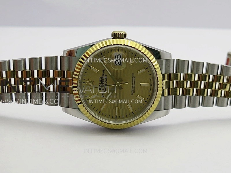 DateJust 36mm 126233 SS YG V2 QF 1:1 Best Edition Gold Fluted Dial Stick Marker On SS YG Jubilee Bracelet SH3235