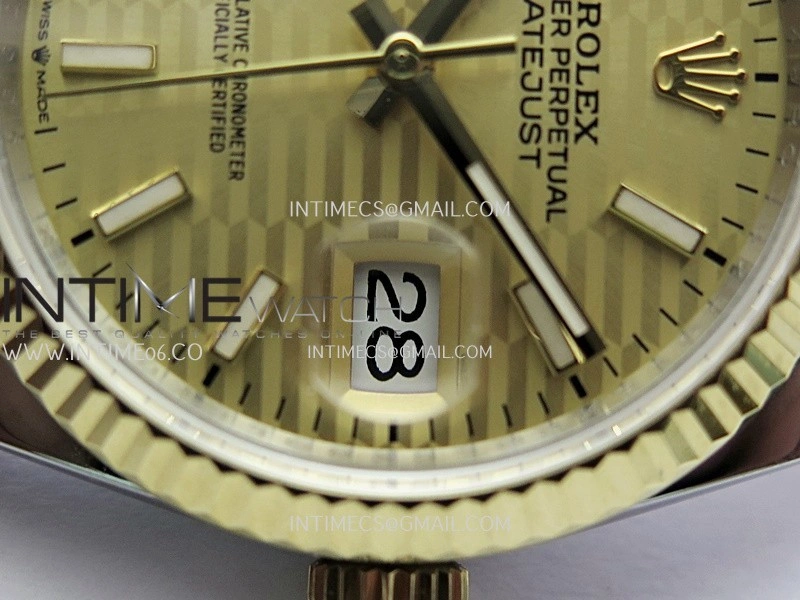 DateJust 36mm 126233 SS YG V2 QF 1:1 Best Edition Gold Fluted Dial Stick Marker On SS YG Jubilee Bracelet SH3235