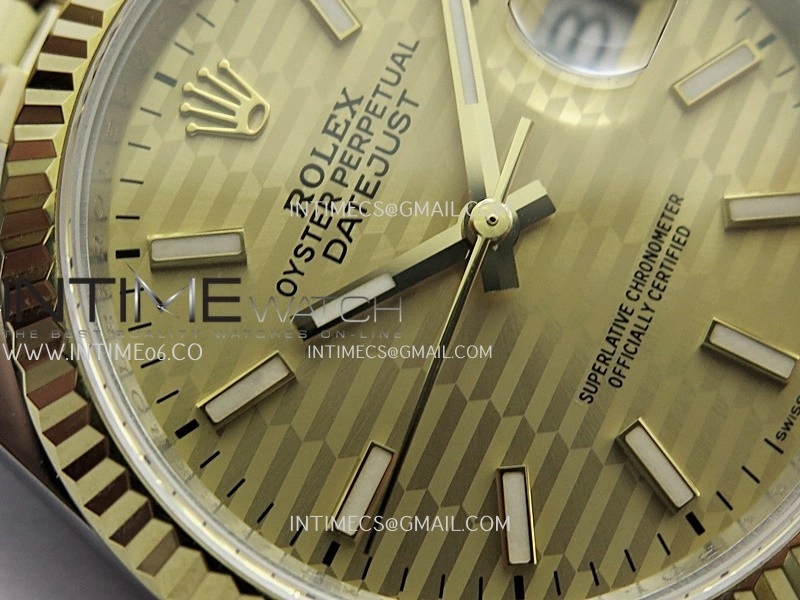DateJust 36mm 126233 SS YG V2 QF 1:1 Best Edition Gold Fluted Dial Stick Marker On SS YG Jubilee Bracelet SH3235