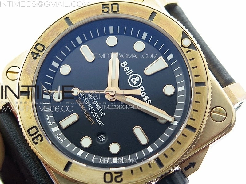 BR 03-92 Diver Bronzo B12 1:1 Best Edition Black Dial on Leather Strap MIYOTA 9015