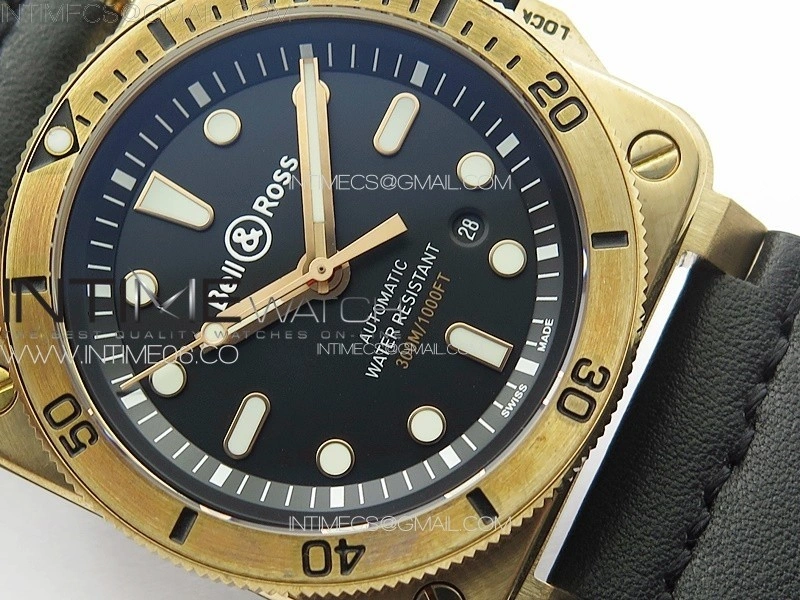BR 03-92 Diver Bronzo B12 1:1 Best Edition Black Dial on Leather Strap MIYOTA 9015
