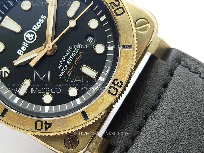 BR 03-92 Diver Bronzo B12 1:1 Best Edition Black Dial on Leather Strap MIYOTA 9015