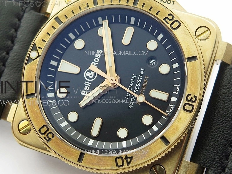 BR 03-92 Diver Bronzo B12 1:1 Best Edition Black Dial on Leather Strap MIYOTA 9015