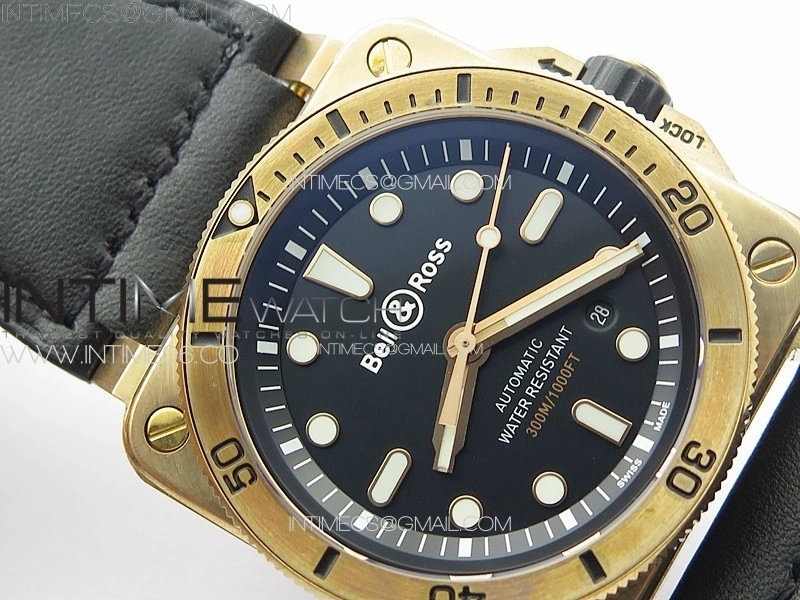 BR 03-92 Diver Bronzo B12 1:1 Best Edition Black Dial on Leather Strap MIYOTA 9015