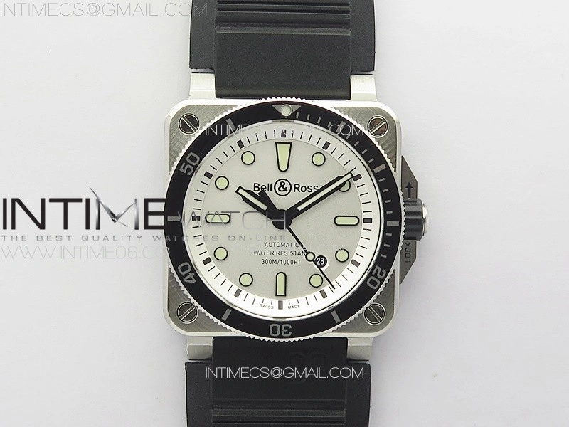BR 03-92 Diver SS B12 1:1 Best Edition White Dial on Black Nylon Strap MIYOTA 9015
