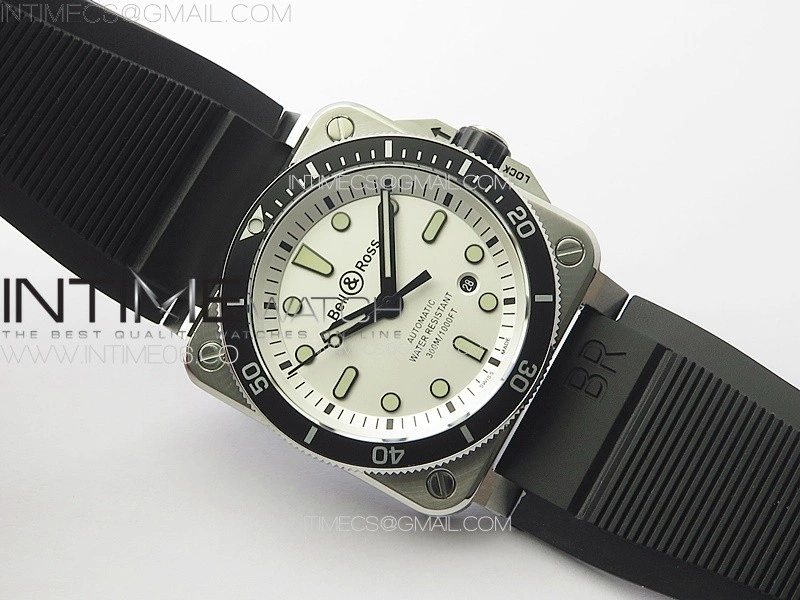 BR 03-92 Diver SS B12 1:1 Best Edition White Dial on Black Nylon Strap MIYOTA 9015