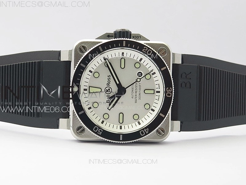 BR 03-92 Diver SS B12 1:1 Best Edition White Dial on Black Nylon Strap MIYOTA 9015