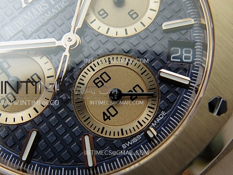 Royal Oak Chrono 26240OR RG APSF 1:1 Best Edition Blue Dial RG Subdial On RG Bracelet SA4401 Super Clone