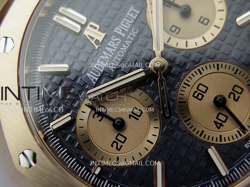 Royal Oak Chrono 26240OR RG APSF 1:1 Best Edition Blue Dial RG Subdial On RG Bracelet SA4401 Super Clone