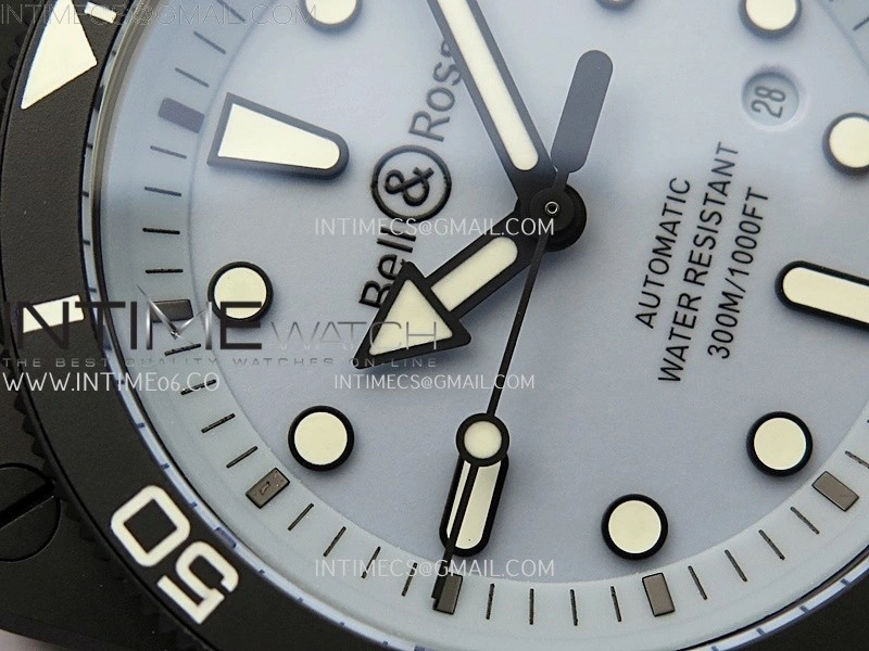 Instruments BR03A Ceramic M+F 1:1 Best Edition Pale Blue Lumed Dial on Rubber Strap MIYOTA 9015