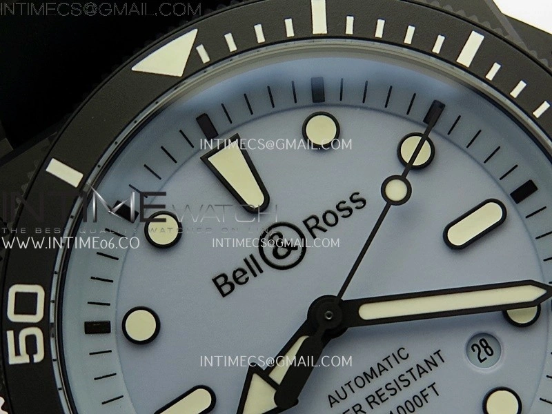 Instruments BR03A Ceramic M+F 1:1 Best Edition Pale Blue Lumed Dial on Rubber Strap MIYOTA 9015