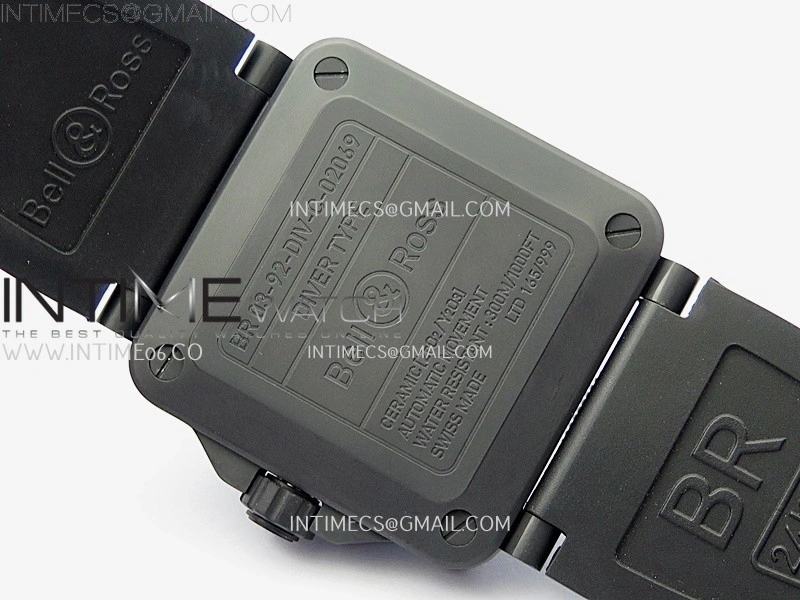 Instruments BR03A Ceramic M+F 1:1 Best Edition Pale Blue Lumed Dial on Rubber Strap MIYOTA 9015