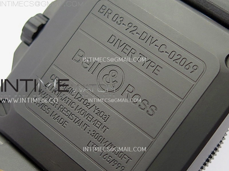 Instruments BR03A Ceramic M+F 1:1 Best Edition Pale Blue Lumed Dial on Rubber Strap MIYOTA 9015