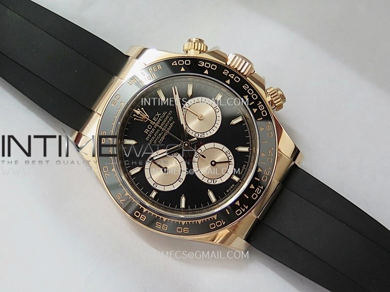 Daytona 126515 Gain Weight ARF 1:1 Best Edition Black Dial RG Subdial Stick Marker On Oysterflex Strap DD4131