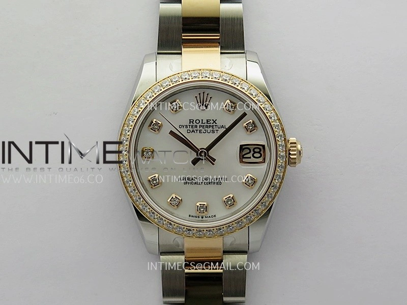 DateJust 31mm 904L SS RG AR+F Best Edition White MOP Dial Diamond Marker On 904L SS RG Oyster Bracelet A2236