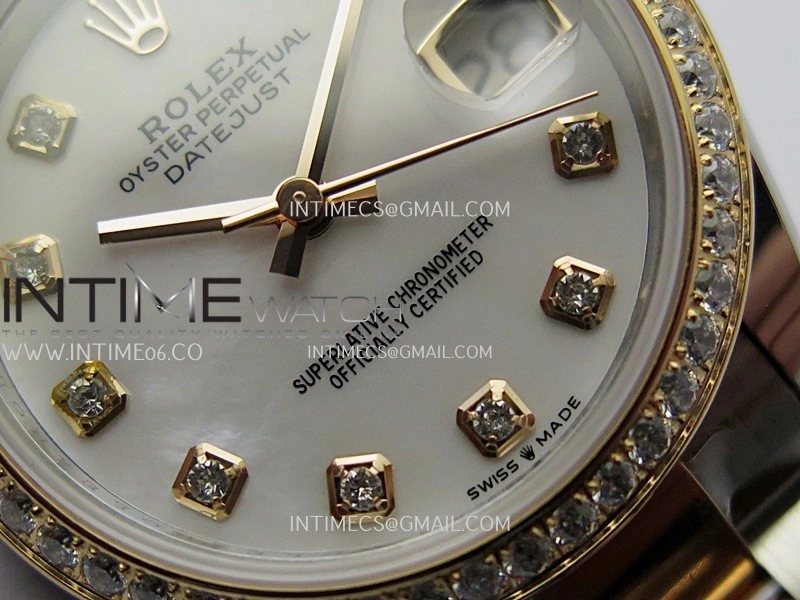 DateJust 31mm 904L SS RG AR+F Best Edition White MOP Dial Diamond Marker On 904L SS RG Oyster Bracelet A2236