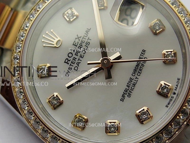 DateJust 31mm 904L SS RG AR+F Best Edition White MOP Dial Diamond Marker On 904L SS RG Oyster Bracelet A2236