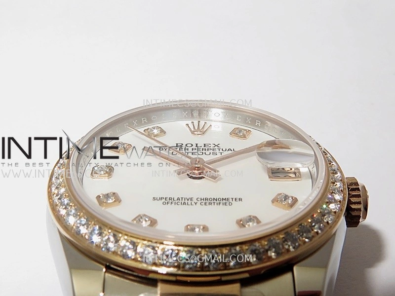 DateJust 31mm 904L SS RG AR+F Best Edition White MOP Dial Diamond Marker On 904L SS RG Oyster Bracelet A2236