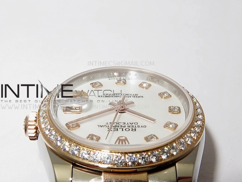 DateJust 31mm 904L SS RG AR+F Best Edition White MOP Dial Diamond Marker On 904L SS RG Oyster Bracelet A2236