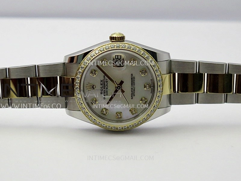 DateJust 31mm 904L SS YG AR+F Best Edition White MOP Dial Diamond Marker On 904L SS YG Oyster Bracelet A2236