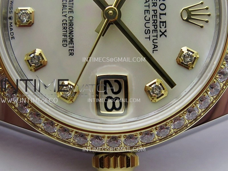 DateJust 31mm 904L SS YG AR+F Best Edition White MOP Dial Diamond Marker On 904L SS YG Oyster Bracelet A2236